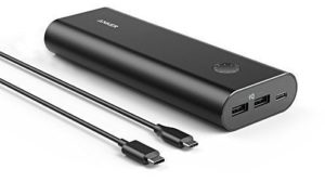 Anker USB-C powerbank for macbooks has 1 usb-c port and is sleeker looking than RAVPower powerbanks