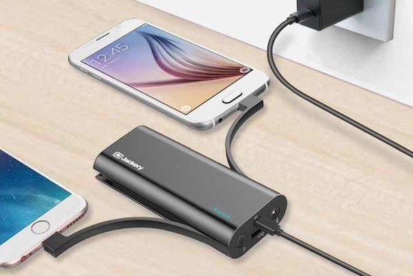 In-built Lightning cable power bank